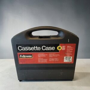 Fellowes 83330 Vintage 36-42 Capacity Cassette Tape Storage Carry Case Black USA